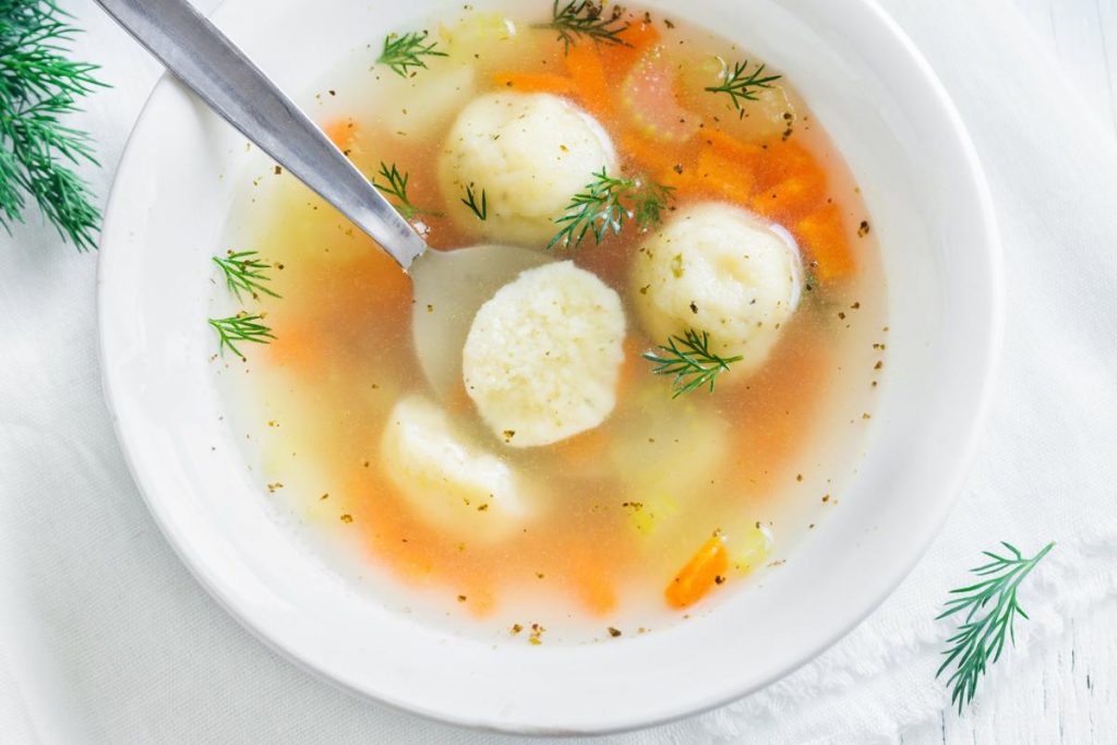Matzo ball soup is a Passover staple.